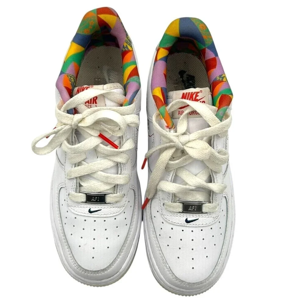 Nike Air Force 1 Low GS White Multi-Color Rainbow FN8912-111 Mens 5Y Womens 6.5